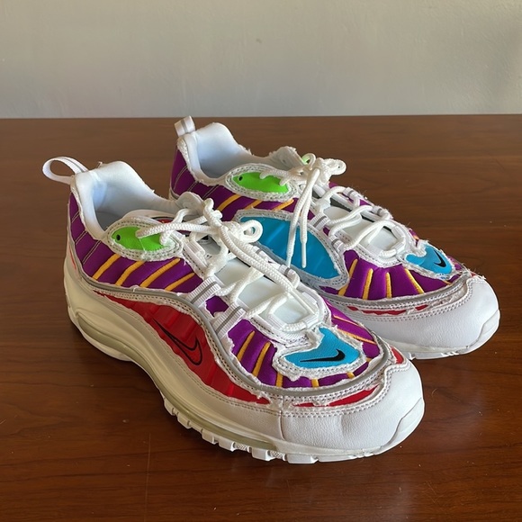 Nike Shoes Womens 11.5 Air Max 98 Cut Away White Multi-color CJ0634-101 - Picture 4 of 6